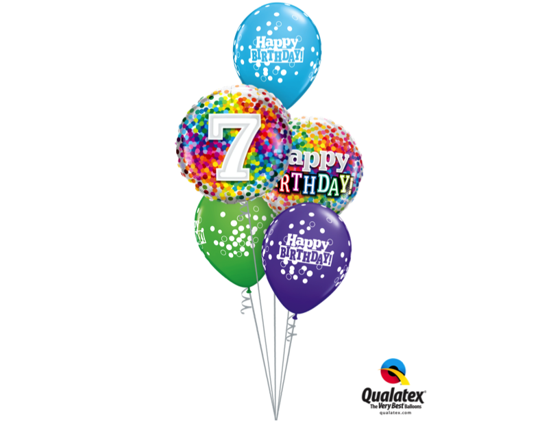 Ballonboeket Happy Birthday Rainbow Confetti 7